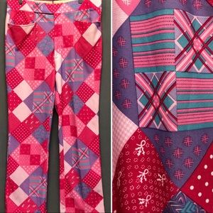 70s vintage patchwork print pants